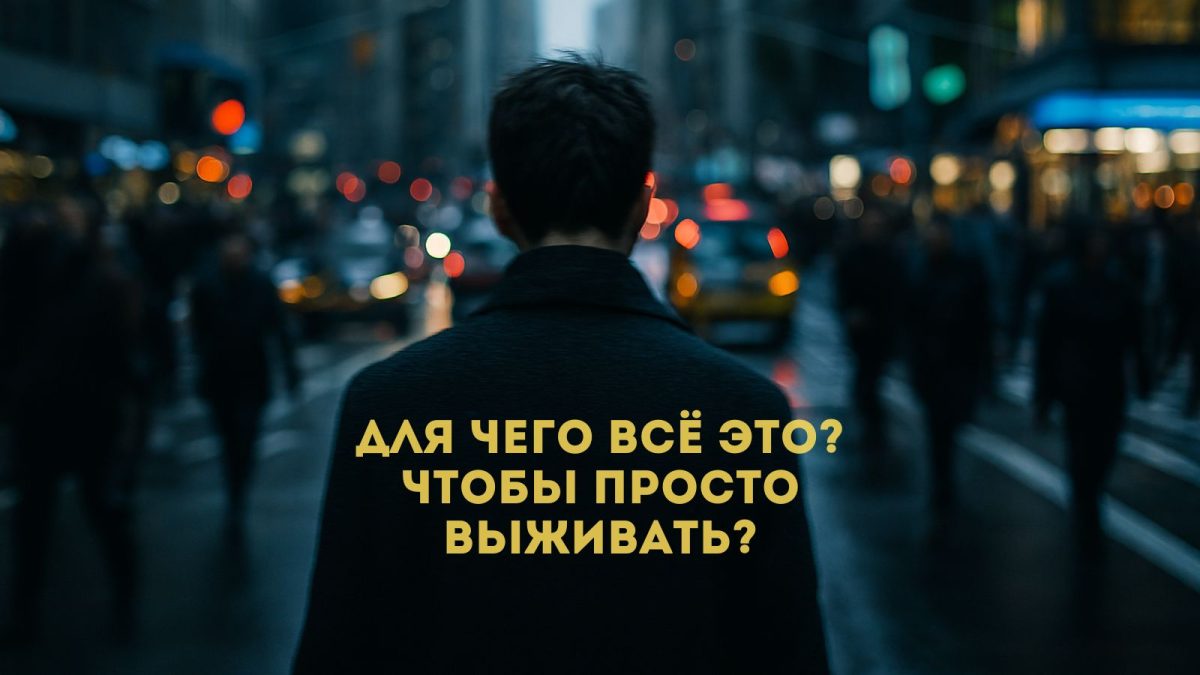 Для чего всё это? Чтобы просто выживать?